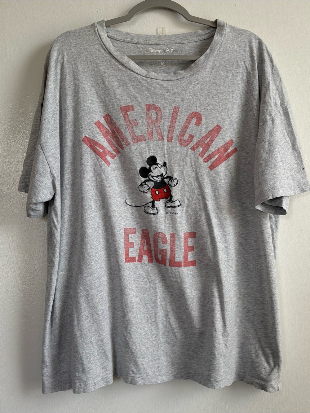 Disney x AE Mickey Mouse Gray Graphic T-Shirt Adult Unisex Size L